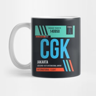 Jakarta (CGK) Airport Code Baggage Tag Mug